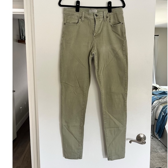 Madewell Taller High-Riser Skinny Jeans, Garment-dyed in Kale, Size 30 Taller - Picture 1 of 4